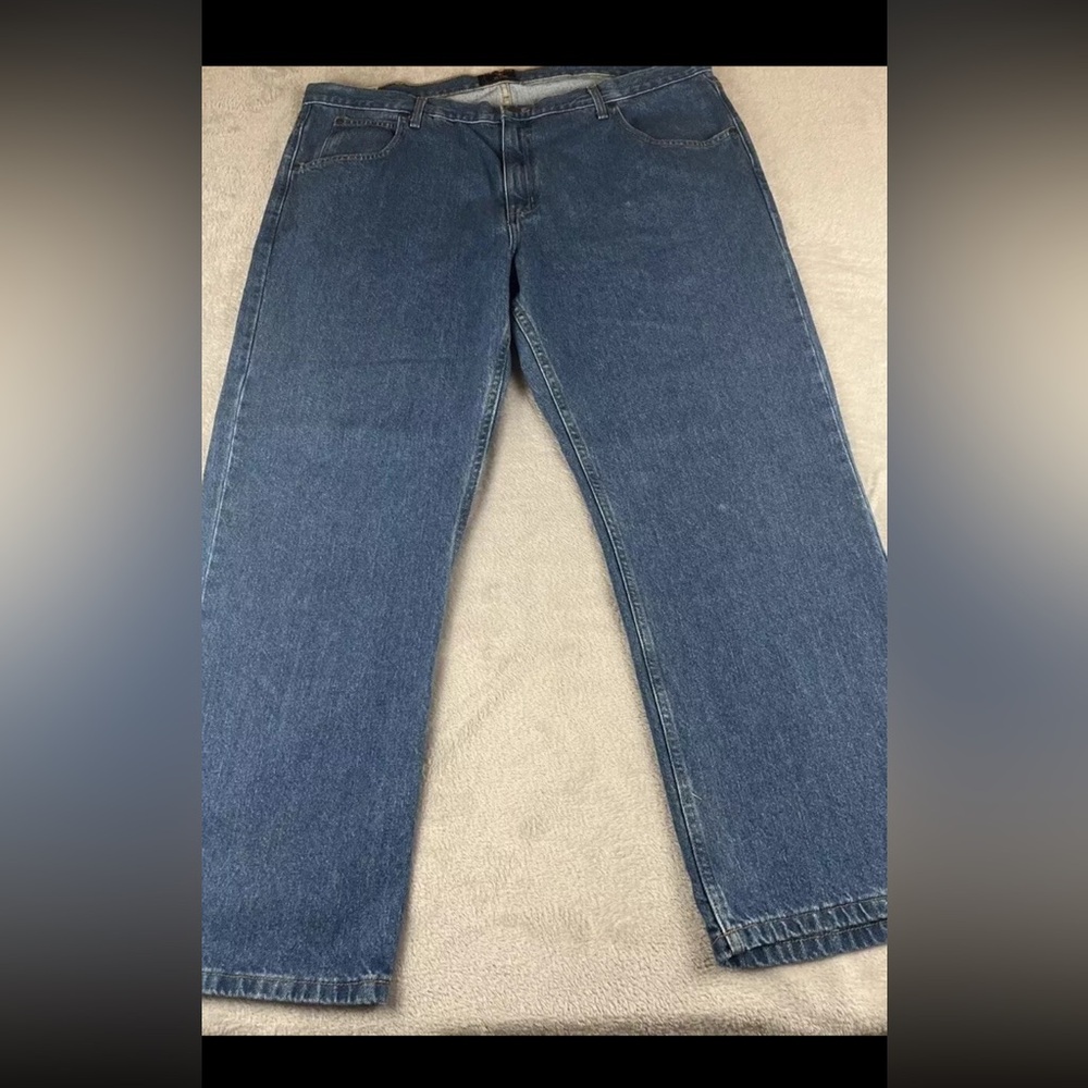 Saddlebred men medium wash blue denim classic cowboys straight leg jeans size 44